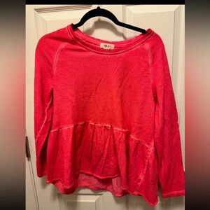 Cute right coral pink feminine sweatshirt. Size M. NWOT.
